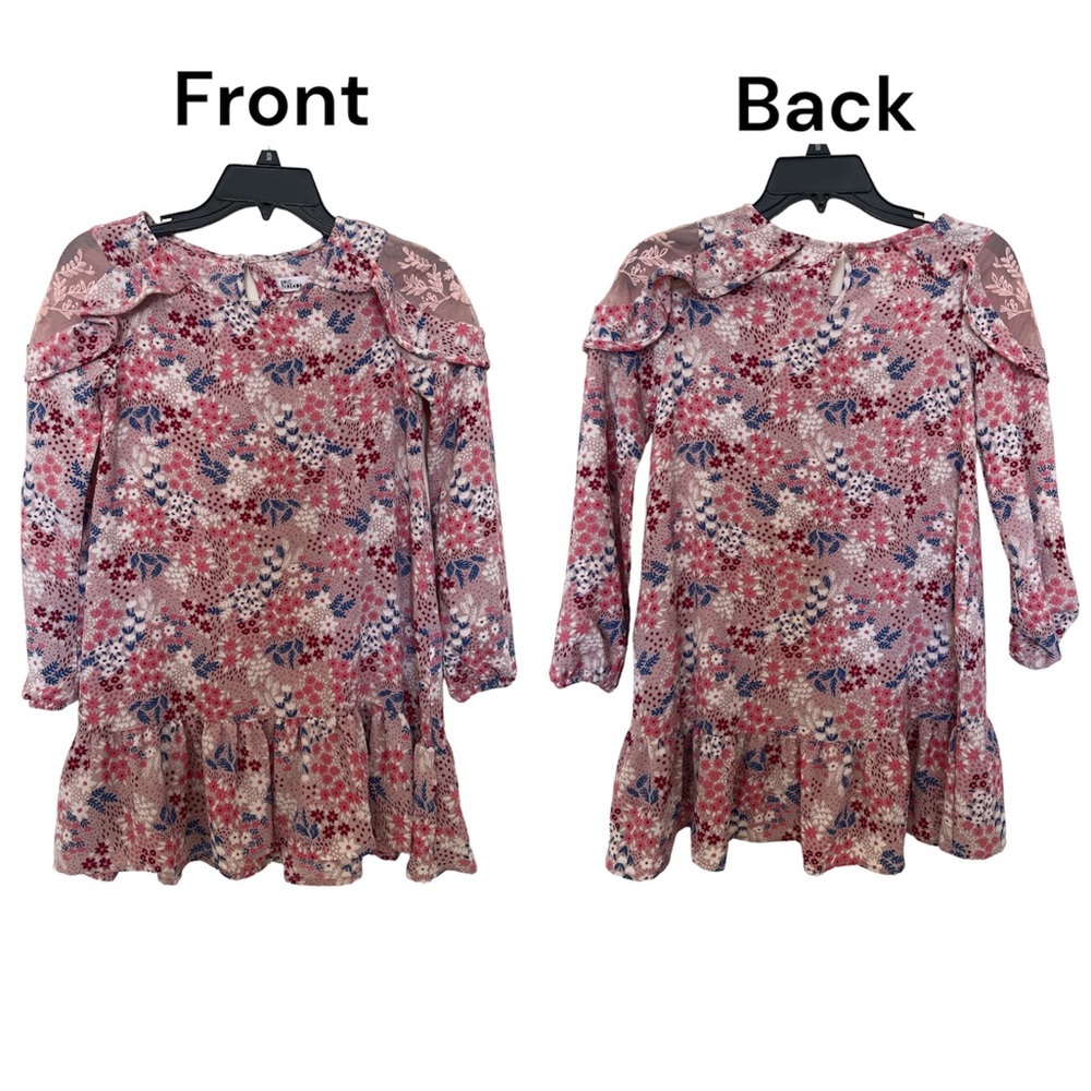 Big Girls Embroidered Mesh-Shoulder Dress